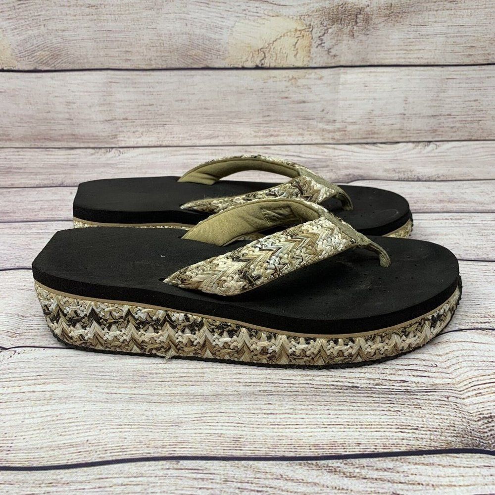 Volatile Wedge Platform Flip Flop Sandals Women's Size 10
